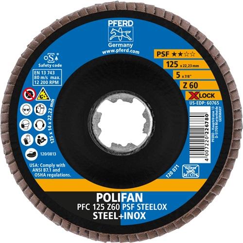 PFERD Fächerscheibe X-LOCK PSF Z STEELOX D.125mm K.60 PFC/B/T29 INOX ZK Z PFERD