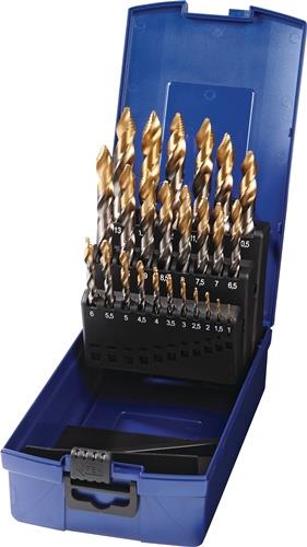 TECWERK Spiralbohrersatz DIN 338 TypN D.1-13x0,5mm HSS TiN-kopfb.