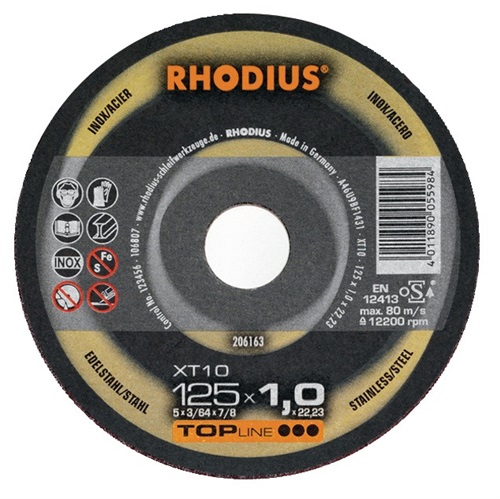 RHODIUS Trennscheibe XT10 D230x1,9mm gekr.INOX Bohr.22,23mm RHODIUS