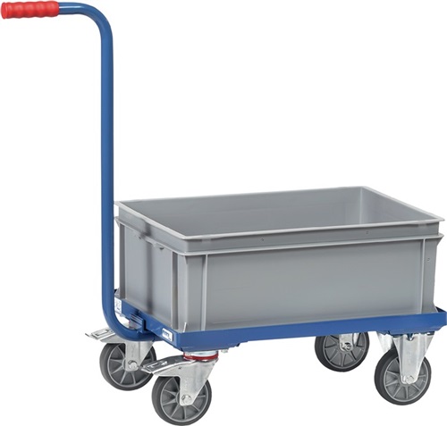 FETRA Griffroller L600xB400mm Winkelstahlplattform m.Ku.-Kasten blau Trgf.250kg