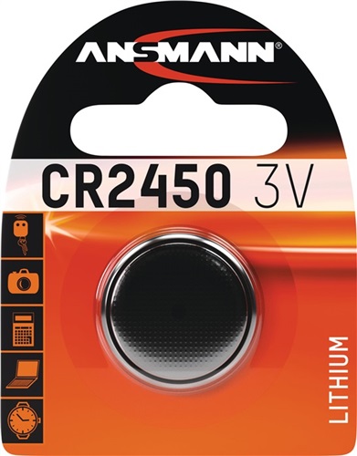 ANSMANN Knopfzelle 3 V 620 mAh CR2450 24,5x5mm 1 St./Bl.ANSMANN