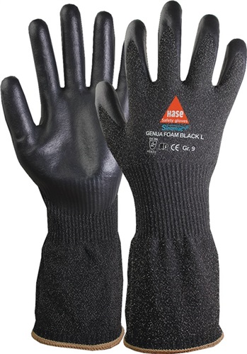 Schnittschutzhandschuhe Genua Foam black long HASE