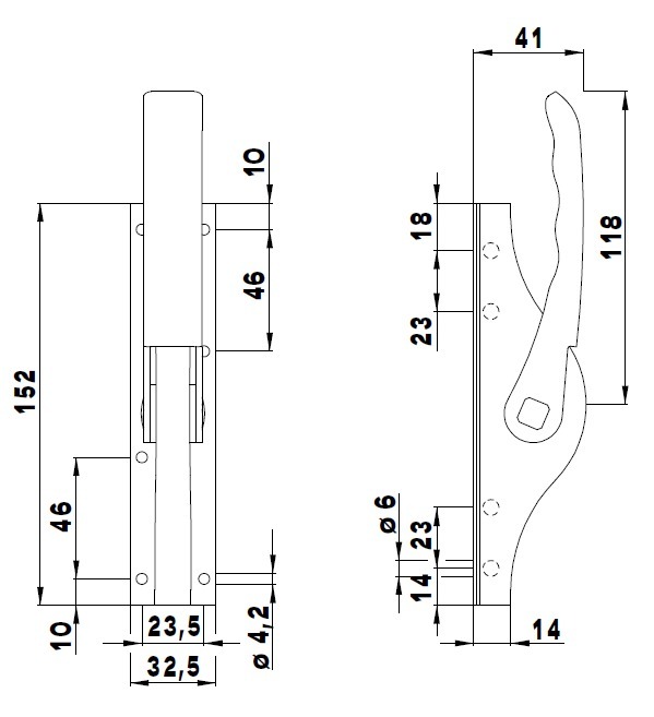 DENI Tortreibriegel Plano 2.0 4010, Stahl