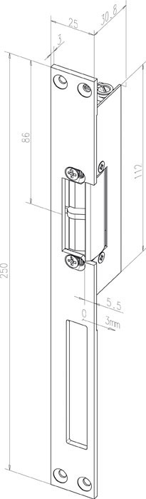 effeff Elektro-Türöffner mit Flachschließblech 14RRF effeff Elektro-Türöffner mit Flachschließblech 14RRF
