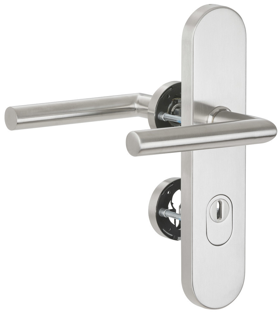 HERMAT Schutz-Kombi-Drückergarnitur BASIC 02 1802.ROS/2089.KS, Edelstahl