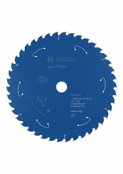 BOSCH Akku-Kreissägeblatt Expert for Wood, 305 x 2,2/1,6 x 30, 42 Zähne