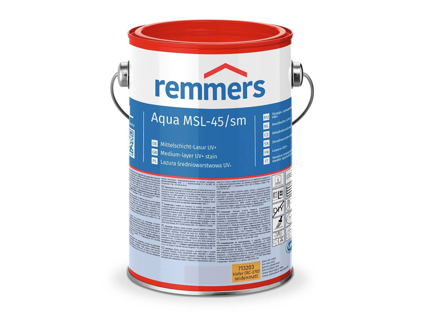 REMMERS Aqua MSL-45/sm-Mittelschicht-Lasur UV+ nussbaum (RC-660) 20 l
