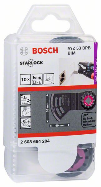 BOSCH BIM Tauchsägeblatt Dual-Tec AYZ 53 BPB Multimaterial, 40 x 53 mm, 10er-Pack