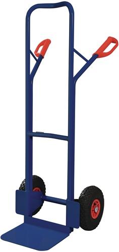 TECWERK Stapelkarre H.1300mm Schaufel-L250xB320mm Luft-Bereifung Trgf.300kg blau TECWERK