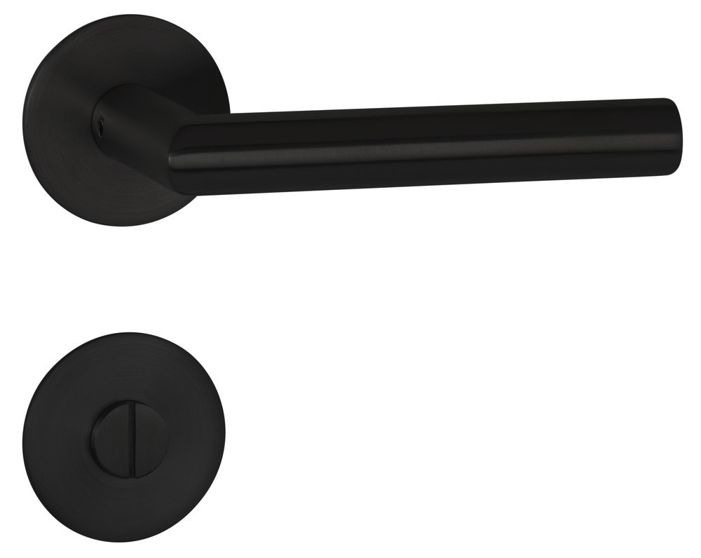 HERMAT Drückergarnitur mit Rosetten BASIC 02 1802/2636.FL, Edelstahl