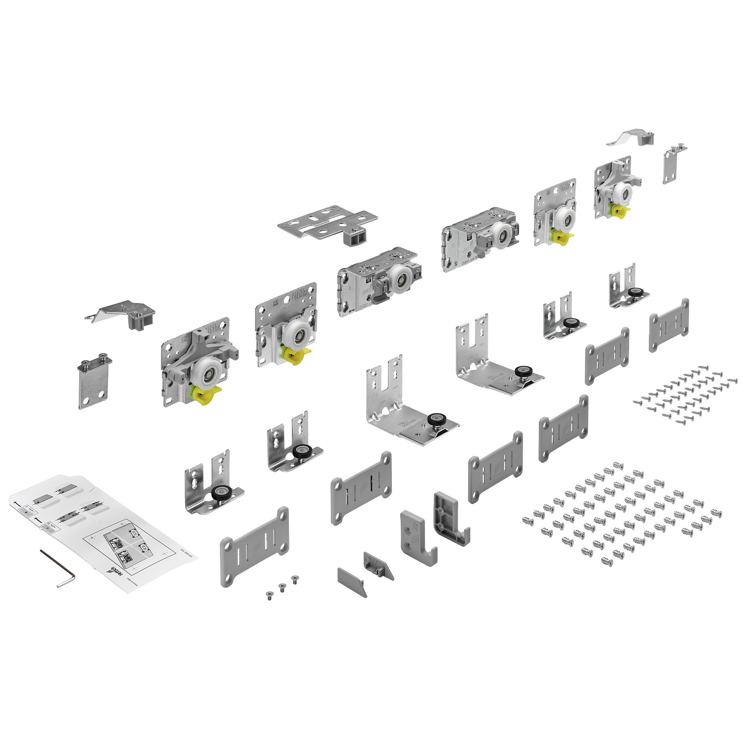 HETTICH TopLine L, Set Lauf- und Führungsteile, 18 - 30 mm, 3-türig, 9242713