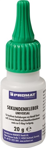 PROMAT CHEMICALS Sekundenkleber Univ.20g NSF S4 farblos Flasche PROMAT CHEMICALS