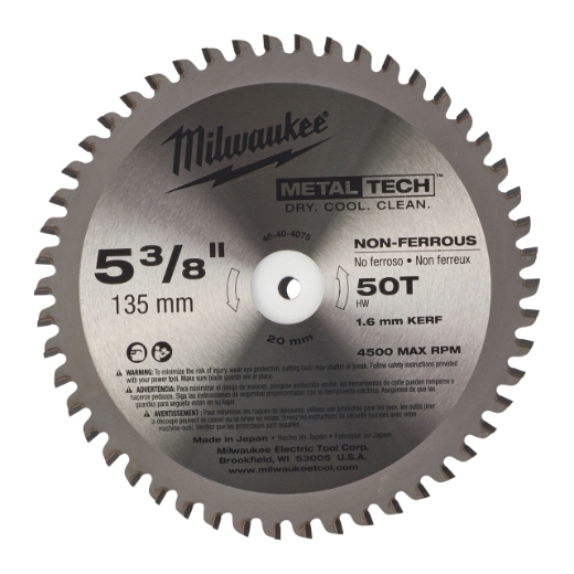 MILWAUKEE 135/20 mm Z50 Kreissägeblatt für Metall-Handkreissägen