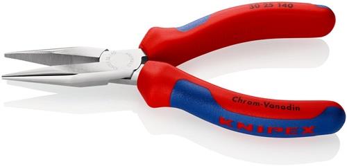 KNIPEX Langbeckzange Gesamt-L.140mm Form 2 Kopf verchr.lang,flach-rund Mehrkomp.-Hüllen