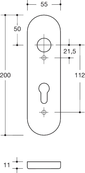 HEWI Kurzschild 285.20RKN, Kunststoff