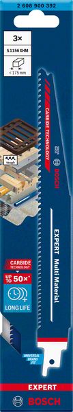 BOSCH EXPERT ‘Multi Material’ S 1156 XHM Säbelsägeblatt, 3 Stück. Für Säbelsägen BOSCH EXPERT ‘Multi Material’ S 1156 XHM Säbelsägeblatt, 3 Stück. Für Säbelsägen