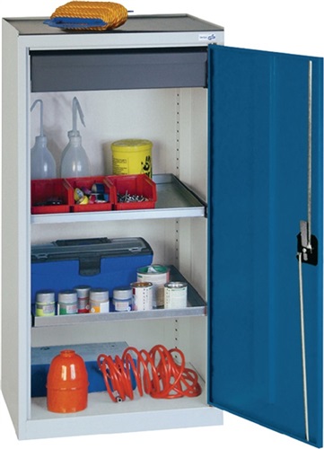 STUMPF Werkzeug-/Beistellschrank H1000xB500xT500mm 1Schubl.,2Bd.lichtgrau/enzianblau