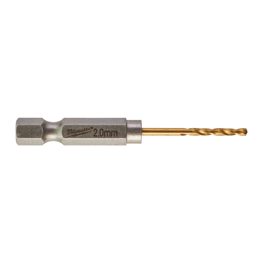 MILWAUKEE 2,0 x 59,5 mm SHOCKWAVE Metallbohrer HSS-G RED HEX Titan 1/4"