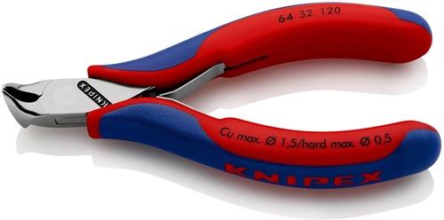 KNIPEX Elektronikvornschn.L.120mm Form 3 Facette ja,kleine spiegelpol.Mehrkomp.-Hüllen