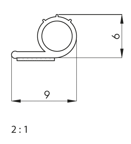 ELLEN Flügelfalz-Türanschlagdichtung Profil 10107T selbstkl. Silikon weiß, Br 9mm x H 6mm ELLEN Flügelfalz-Türanschlagdichtung Profil 10107T selbstkl. Silikon weiß, Br 9mm x H 6mm