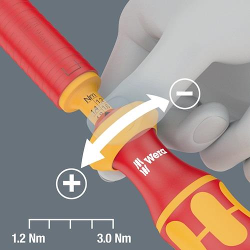 WERA Drehmomentschraubendreher 7400 VDE 0,3-1,2 Nm 6-kant-Aufnhame 9mm WERA WERA Drehmomentschraubendreher 7400 VDE 0,3-1,2 Nm 6-kant-Aufnhame 9mm WERA