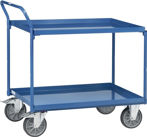 FETRA Tischwagen Bügel senkrecht 3Stahlblechwan. L1000xB700mm Rand-H.40mm brillantbl.