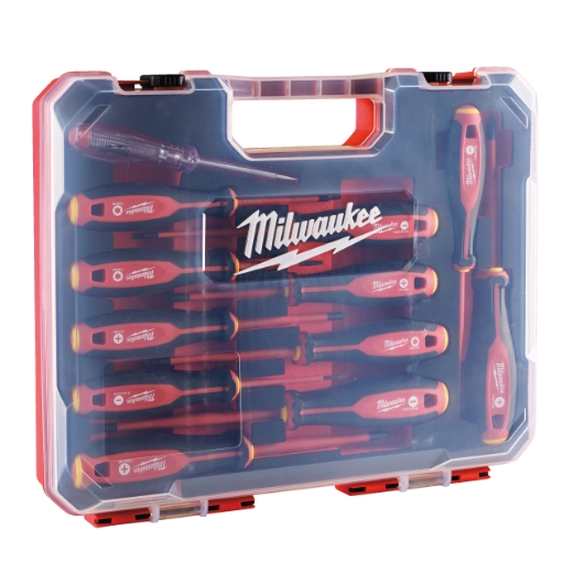 MILWAUKEE 12-teiliges Set PH/PZ/SL/T/Spannungsprüfer Tri-Lobe Schrauberdreher, VDE geprüft