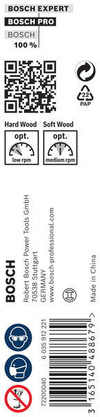 BOSCH Holzschlangenbohrer, Sechskant 10 x 95 x 160 mm, d 6,35 mm