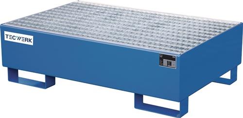 TECWERK Auffangwanne 215l L1200xB800xH360mm Stahlbl.m.Gitterrost blau TECWERK