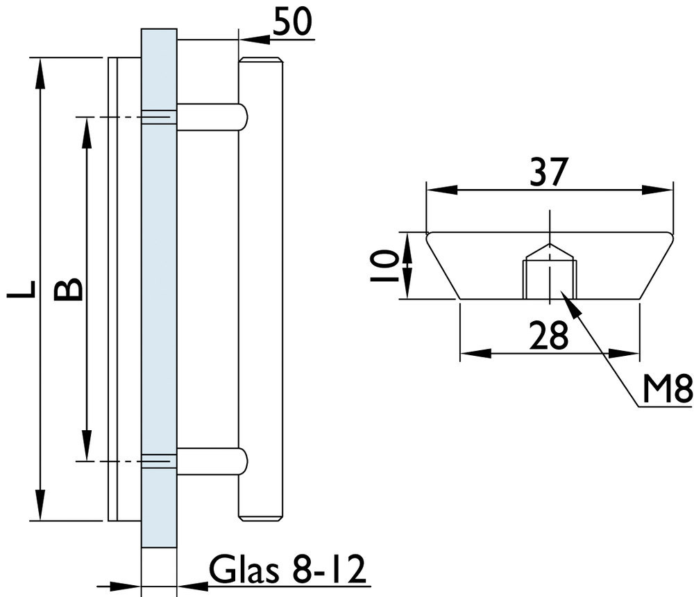 HERMAT Stoßgriff-Set 8086/8500, Materialkombination