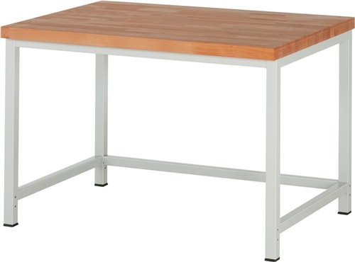 RAU Werkbank Classic B1250xT900xH840mm Buche massiv lichtgrau