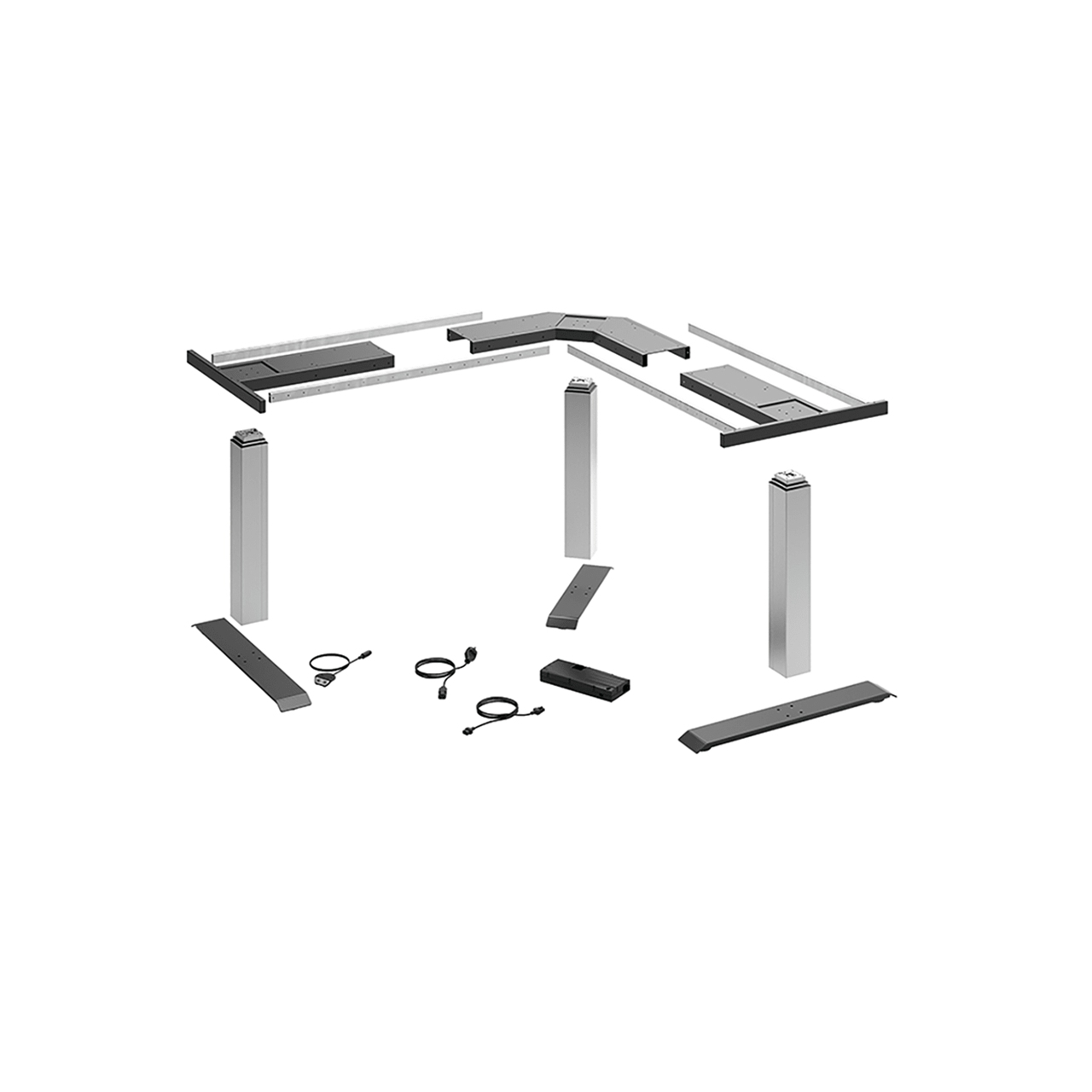 HETTICH LegaDrive Systems Tischgestell-Set 90°-Winkel, silber, graphitgrau, 9193255