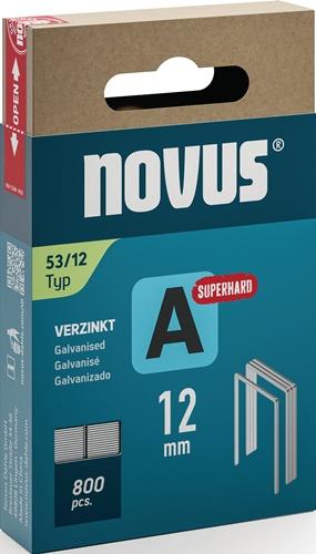 NOVUS Feindrahtklammer A Typ 53 Klammer-B.11,3mm 12mm 0,75mm superhart 800 St.NOVUS