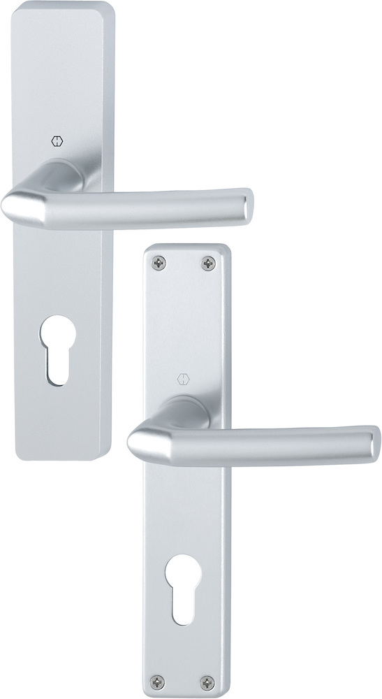 HOPPE® Drückergarnitur mit Langschild Birmingham 1117/227/202SP, Aluminium