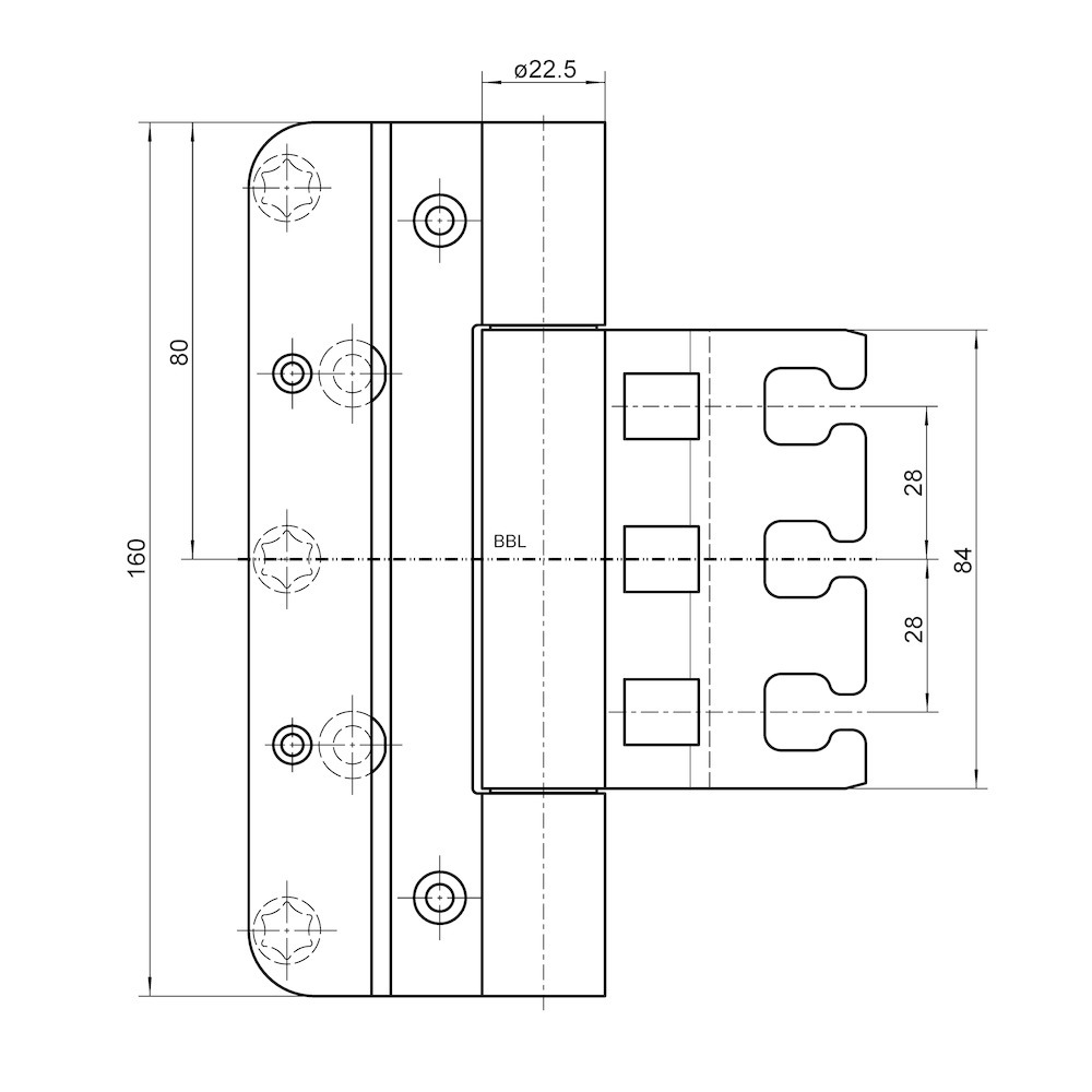 SIMONSWERK Objektband VARIANT® VX 7859/160-4 FD, edelstahl