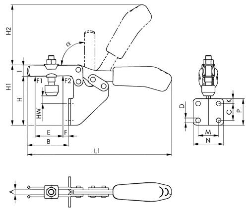 AMF Waagrechtspanner Nr.6833 Gr.1 Winkelfuß AMF