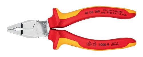 KNIPEX Kombizange L.160mm verchr.Mehrkomp.-Hüllen VDE KNIPEX