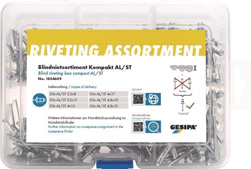 GESIPA Blindnietsortiment Kompakt 300-tlg.Ku.-Koffer GESIPA