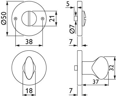 HERMAT Schlüsselrosette 2074, Messing