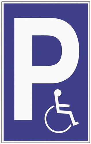 Nordwest Parkplatzbeschilderung Parken f.Behinderte L250xB400mm Ku.blau/weiß