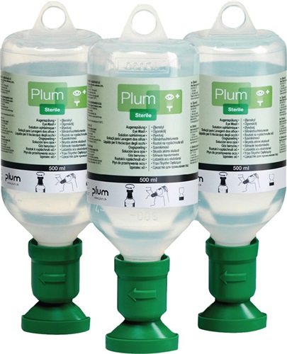 PLUM Augenspülflasche 0,5l 3 J.(ungeöffnete Flasche) DIN EN15154-4 PLUM