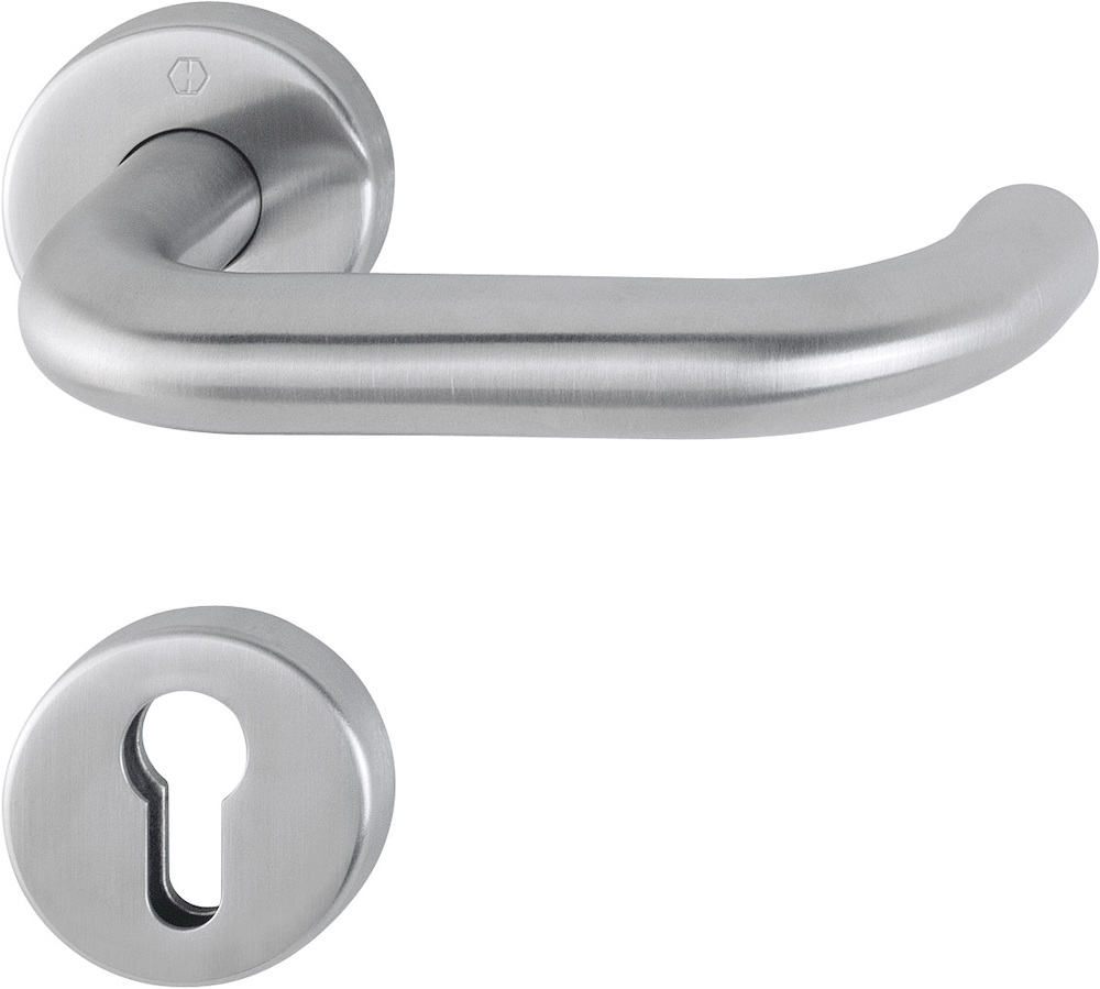 HOPPE® FH Drückergarnitur mit Rosetten Paris FS-E138F/42/42S, Edelstahl, 6192975 HOPPE® FH Drückergarnitur mit Rosetten Paris FS-E138F/42/42S, Edelstahl, 6192975