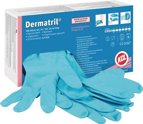 Dermatril Einw.-Handsch.Dermatril 740 Gr.10 blau Nitril 100 St./Box