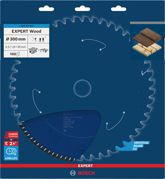 BOSCH Kreissägeblatt Expert for Wood, 300 x 30 x 2,5 mm, 100