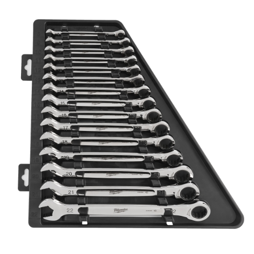 MILWAUKEE 15-teilig metrisch MAX BITE Ratschen-Ringmaulschlüsselsatz