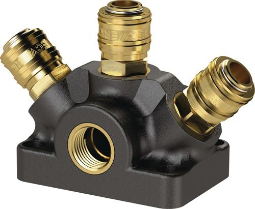 TECWERK Endverteilerdose Gew.G 1/2 Zoll/19,17mm IG,3 Kupplungen DN 7,2 TECWERK