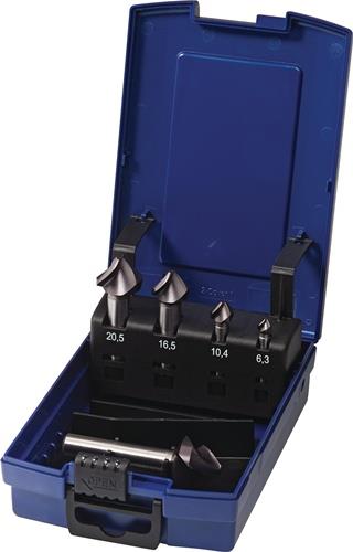 TECWERK Kegelsenkersatz DIN 335C 90Grad 6,3-25mm HSS-Co TiAlN 5-tlg.Ku.-Kass.TECWERK