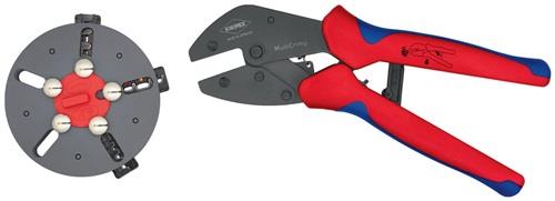 KNIPEX Crimpzange MultiCrimp® L.250mm 3 Wechseleinsätze KNIPEX