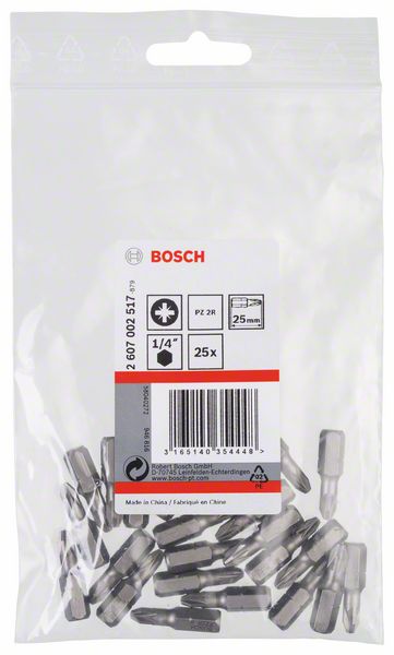 BOSCH Schrauberbit Extra-Hart Reduziert PZ2R, 25 mm, 25er-Pack