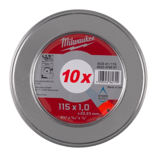 MILWAUKEE 10 x SCS41 1 mm in Metallbox Metalltrennscheibe PRO+ INOX 115 mm